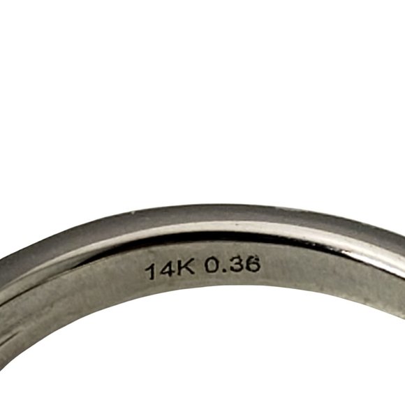 Vintage 14 Karat White/Yellow Gold Diamond Band Ring Size 6.25 #10149 - Picture 6 of 8